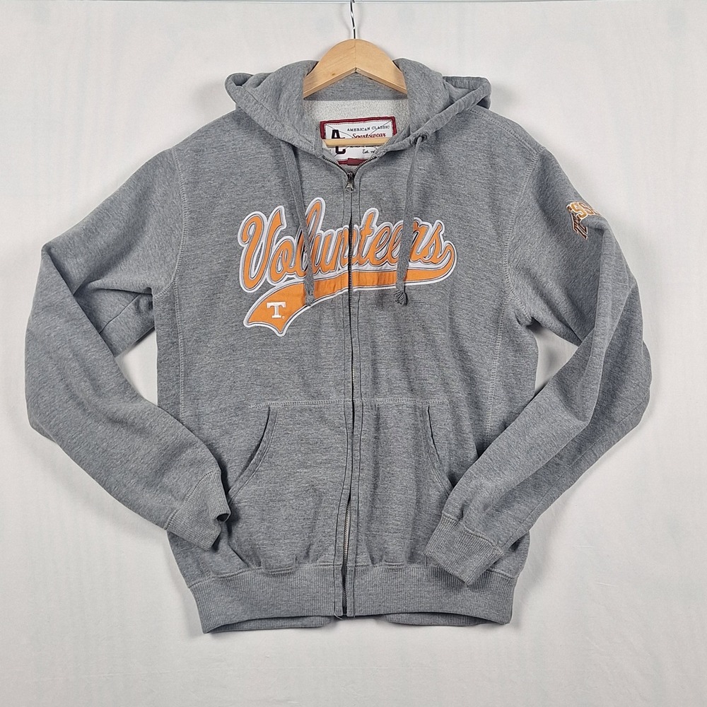 American Classic Tennessee Volunteers Vintage Style Zip Hoodie Gray Medium